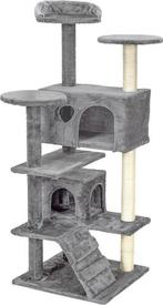 Krabpaal & speelhuis - katten - grijs - 131 cm hoog, Dieren en Toebehoren, Krabmeubelen, Ophalen of Verzenden, Nieuw