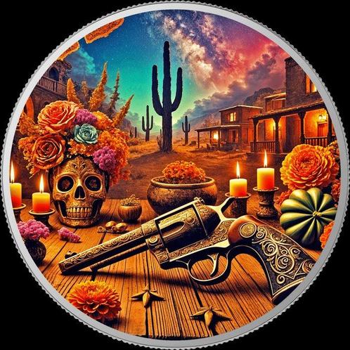 Mexico. 1 Onza 2024 Dia de los Muertos-Outlaw 1 Oz, (.999), Postzegels en Munten, Munten | Europa | Niet-Euromunten