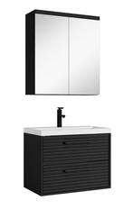 Badkamermeubel Etna 60cm mat zwart Badmeubel met spiegelkast, Huis en Inrichting, Badkamer | Badkamermeubels, Verzenden, Nieuw