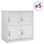 vidaXL Lockerkasten 5 st 90x45x92,5 cm staal lichtgrijs, Huis en Inrichting, Kasten | Lockerkasten, Verzenden, Nieuw