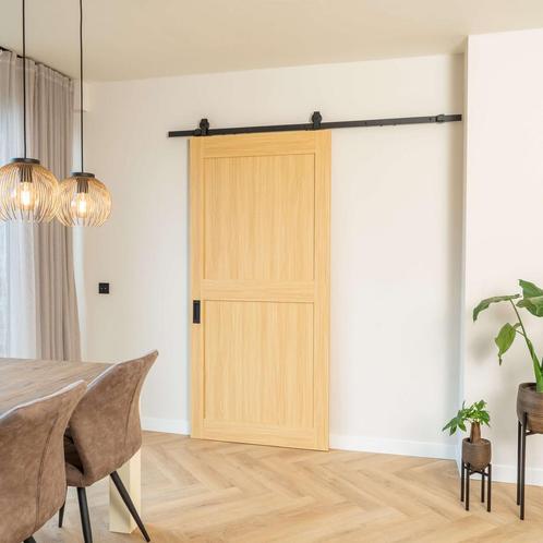 Houten loftdeur, klassieke look, 2 vlaks, Doe-het-zelf en Verbouw, Kozijnen en Schuifpuien, Nieuw, 75 tot 150 cm, Hout, 150 tot 225 cm