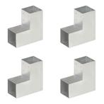 vidaXL Paalverbindingen 4 st L-vorm 91x91 mm gegalvaniseerd, Verzenden, Nieuw