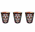 Dia De Los Muertos Shotglazen 5cm 3st, Hobby en Vrije tijd, Feestartikelen, Verzenden, Nieuw