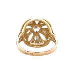 Gouden vintage entourage ring met diamant 14 krt, Ophalen of Verzenden, Nieuw