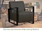 Leren fauteuil Touch - Toledo Antracite (donkergrijs), Huis en Inrichting, Fauteuils, Nieuw, Ophalen of Verzenden, 75 tot 100 cm
