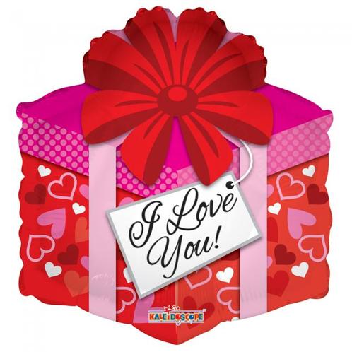 Helium Ballon Cadeau I Love You 45cm leeg, Hobby en Vrije tijd, Feestartikelen, Nieuw, Verzenden