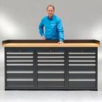 Datona Werkbank PRO - bamboe werkblad - 18 lades - 200 cm -