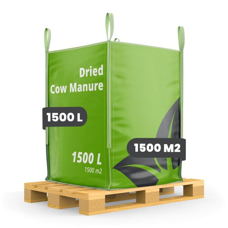 Gedroogde Koemest (Bigbag 1500 Liter - voor 1500m2), Tuin en Terras, Aarde en Mest, Koemestkorrels, Verzenden