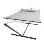 Hangmat Cata - Lichtgrijs - Incl. Onderstel & Kussen, Tuin en Terras, Hangmatten, Verzenden, Nieuw