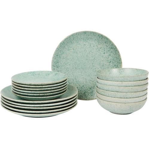 Bordenset Eclipse Speckle - groen - 18-delig | 6-persoons, Huis en Inrichting, Keuken | Servies, Nieuw, Verzenden