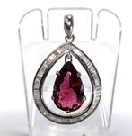 Hanger - 18 karaat Witgoud - 12.00ct. tw. Toermalijn -