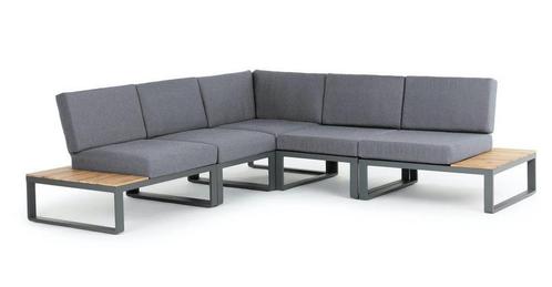 Hoek Loungeset Albufeira Alu Acacia Antraciet The Outsider, Tuin en Terras, Tuinsets en Loungesets, Verzenden
