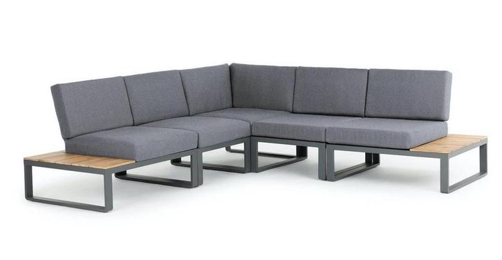 Hoek Loungeset Albufeira Alu Acacia Antraciet The Outsider, Tuin en Terras, Tuinsets en Loungesets, Verzenden