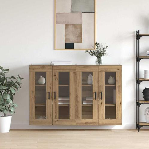 vidaXL Wandgemonteerde Kasten 2 pcs artisanaal eikenkleurig, Huis en Inrichting, Kasten | Buffetkasten, Nieuw, Minder dan 50 cm