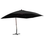 vidaXL Zweefparasol met houten paal 400x300 cm zwart, Tuin en Terras, Parasols, Verzenden, Nieuw