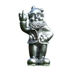 Tuinkabouter middelvinger - polystone - 80 cm - zilvergrijs, Ophalen of Verzenden, Nieuw