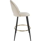 Barkruk Sachel met rugleuning, fluweellook - crème/zwart, Se, Verzenden, Nieuw