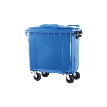 Container 770 ltr vlak deksel - blauw