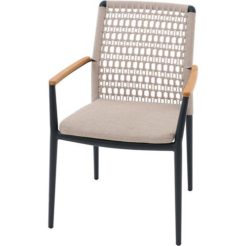 Siena Garden Cortina stapelstoel naturel - Antraciet, Huis en Inrichting, Stoelen, Ophalen of Verzenden