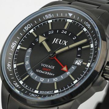Jeux Horloge - JEUX VOYAGE GMT pvd Black Edition - Zonder beschikbaar voor biedingen