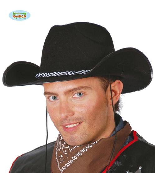 Cowboyhoed Vilt Zwart, Hobby en Vrije tijd, Feestartikelen, Nieuw, Ophalen of Verzenden