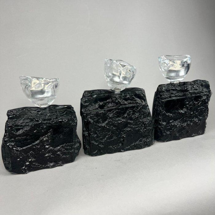 Andrzej Rafalski (1957) - sculptuur, 3 candlesticks glass -, Antiek en Kunst, Antiek | Glas en Kristal
