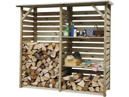 Veiling - Hillhout Twin haardhoutberging 176x60x190cm, Tuin en Terras, Haardhout