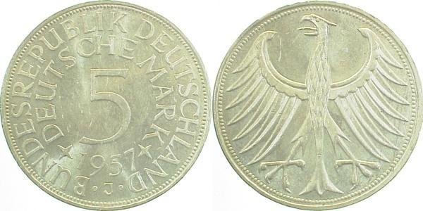 5 Mark Duitsland 5 duitse Mark 1957 J bankfrisch/stempelg..., Postzegels en Munten, Munten | Europa | Niet-Euromunten, Verzenden