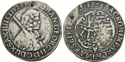 1/24 taler, daalder 1666 Cr Sachsen: Johann Georg Ii, 165..., Postzegels en Munten, Munten | Europa | Niet-Euromunten, Verzenden