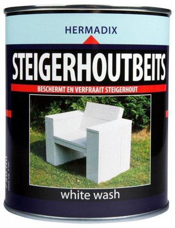 Hermadix Steigerhoutbeits - Schelpenwit - 0,75 liter beschikbaar voor biedingen