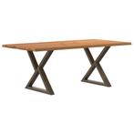 vidaXL Eettafel met natuurlijke rand 200x100x74cm eikenhout, Verzenden, Nieuw