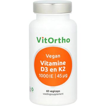 VitOrtho Vitamine D3 1000 IE en K2 45 mcg Vegan - 60 beschikbaar voor biedingen