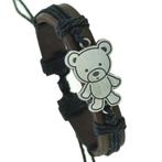 Fako Bijoux® - Armband - Leder - Teddybeer - Bruin/Zwart, Sieraden, Tassen en Uiterlijk, Armbanden, Nieuw, Verzenden