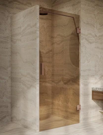 Profielloze Douchedeur Brons Glas 90 x 200 cm – Geborsteld, Doe-het-zelf en Verbouw, Sanitair, Bad, Nieuw, Glas, Ophalen of Verzenden