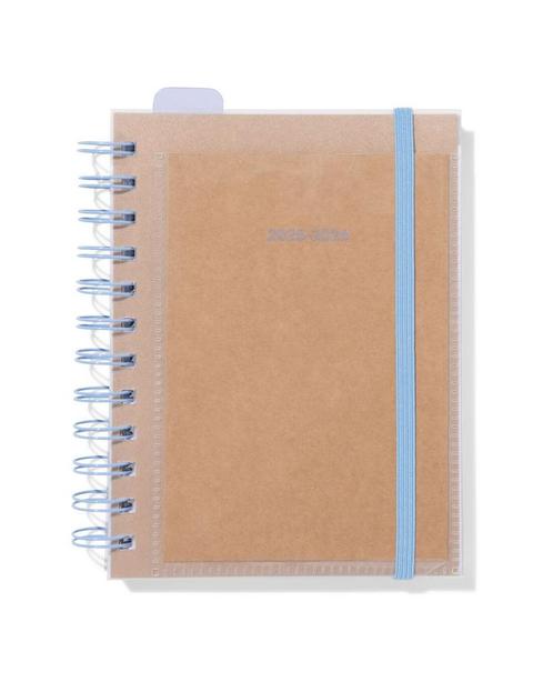 HEMA Insteek schoolagenda 25-26 16.1x14cm kraft, Diversen, Agenda's, Nieuw, Verzenden