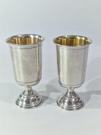 Beker (2) - .875 (84 Zolotniki) zilver - Palestijnse Joodse, Antiek en Kunst, Antiek | Goud en Zilver