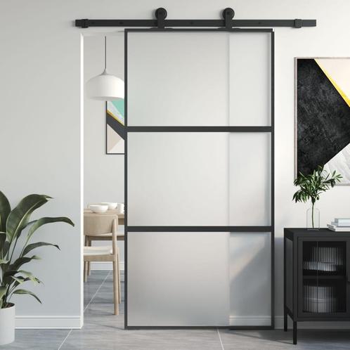 vidaXL Schuifdeur 102,5x205 cm gehard glas en aluminium, Doe-het-zelf en Verbouw, Deuren en Horren, Nieuw, Verzenden