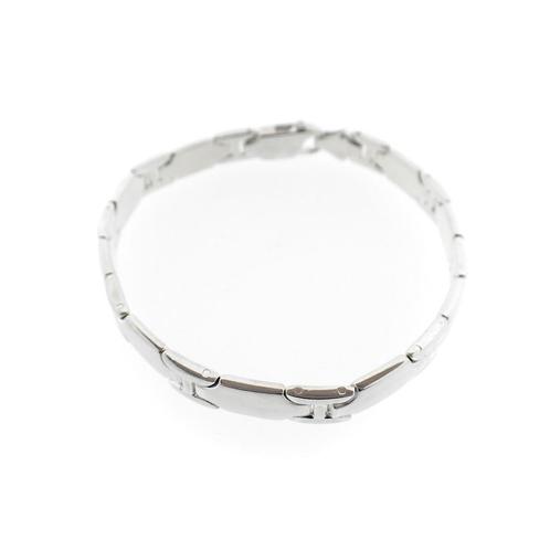 Zilveren matte schakel armband | 19 cm, Sieraden, Tassen en Uiterlijk, Armbanden, Zilver, Gebruikt, Zilver, Verzenden