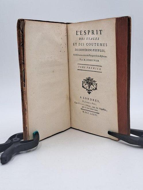 Jean-Nicolas Démeunier - L’Esprit des usages et des coutumes, Antiek en Kunst, Antiek | Boeken en Bijbels