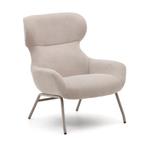 *WOONWINKEL* Kave Home Belina Moderne Fauteuil Beige, Huis en Inrichting, Fauteuils, Verzenden, Nieuw, Stof