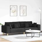 vidaXL Stoffen Bank met kussen Zwart 208 cm Stof, Huis en Inrichting, Verzenden, Nieuw, Stof, Minder dan 150 cm