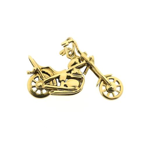 Gouden hanger van een motor | Chopper (unisex, heren), Sieraden, Tassen en Uiterlijk, Bedels, Gebruikt, Overige merken, Goud, Ophalen of Verzenden