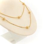 Gouden lange ketting met bolletjes | 90 cm (schakel ketting), Ophalen of Verzenden, Gebruikt, Overige kleuren, Goud