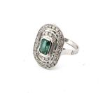 Ring Platina Smaragd - Diamant, Sieraden, Tassen en Uiterlijk, Ringen, Nieuw