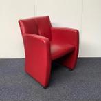 Design fauteuil Leolux op wielen, rood leder