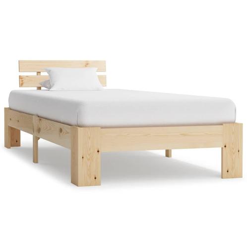 vidaXL Bedframe massief grenenhout 100x200 cm, Huis en Inrichting, Slaapkamer | Bedden, 100 cm, 200 cm, Bruin, Eenpersoons, Nieuw