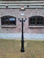 nostalgische gietijzeren  lantaarnpaal  met koperen kap, Tuin en Terras, Buitenverlichting, Bewegingssensor, Staande lamp, Nieuw