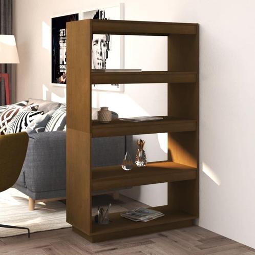 vidaXL Boekenkast/kamerscherm massief grenenhout honingbruin, Huis en Inrichting, Kasten | Boekenkasten, 25 tot 50 cm, Nieuw, Grenenhout
