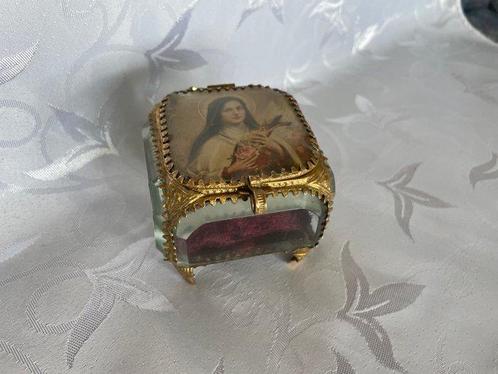 Sieradendoos - Kristal - Sint Theresia van Lisieux., Antiek en Kunst, Antiek | Boeken en Bijbels