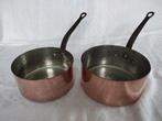 Steelpan (2) - 2 grote pannen van roodkoper met tinlaag -, Antiek en Kunst, Antiek | Keukenbenodigdheden
